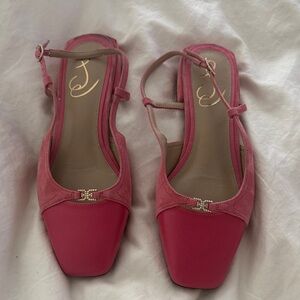 Sam Edelman Pink Slingback Flats with Gold Accent
